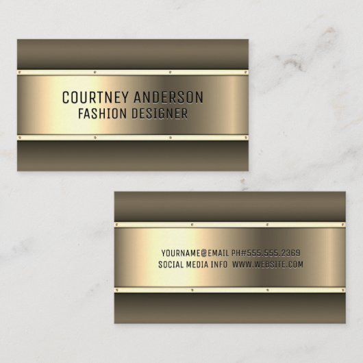 Gold Metallic geborsteld Visitekaartje (Voorkant / Achterkant)