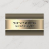 Gold Metallic geborsteld Visitekaartje (Voorkant)