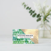 Gold Metallic | Geometrische palmboom Visitekaartje (Staand voorkant)