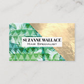 Gold Metallic | Geometrische palmboom Visitekaartje (Voorkant)