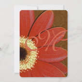 Gold Metallic Gerber Daisy Wedding Uitnodiging (Achterkant)