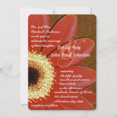 Gold Metallic Gerber Daisy Wedding Uitnodiging (Voorkant)