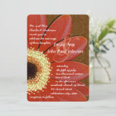Gold Metallic Gerber Daisy Wedding Uitnodiging (Staand voorkant)