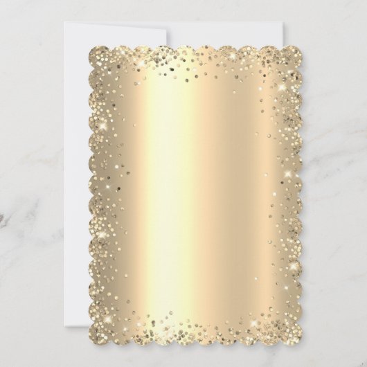 Gold Metallic Glitter 50th Wedding Anniversary Kaart (Achterkant)