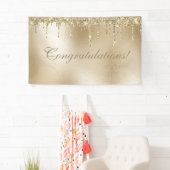 Gold Metallic Glitter Drip Elegant Celebration Spandoek (Insitu)