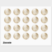 Gold Metallic Glitter Drip Elegant Happy Nieuwjaar Ronde Sticker (Vel)