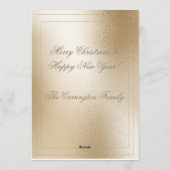 Gold Metallic Glitter Drip Elegant Merry kerst Feestdagenkaart (Achterkant)