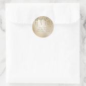 Gold Metallic Glitter Drip Elegant Monogram Ronde Sticker (Tas)