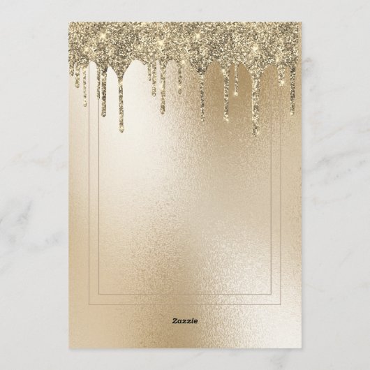 Gold Metallic Glitter Drip Elegant New Year Feestdagenkaart (Achterkant)