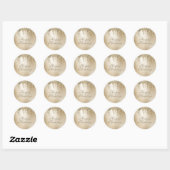 Gold Metallic Glitter Drip Elegant Prettige feestd Ronde Sticker (Vel)