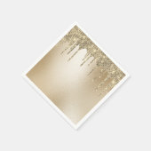 Gold Metallic Glitter Drip Elegant Servet (Hoek)