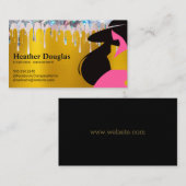 Gold Metallic | Glitter Drip | Model Mode Visitekaartje (Voorkant / Achterkant)