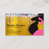 Gold Metallic | Glitter Drip | Model Mode Visitekaartje (Voorkant)