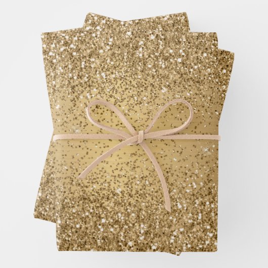 Gold Metallic Glitter Sparkle Patroon Inpakpapier Vel (In situ)