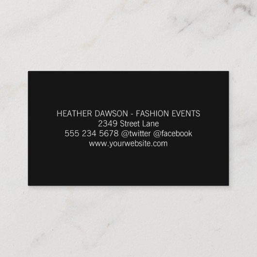 Gold Metallic | Glitter Trim Visitekaartje (Achterkant)