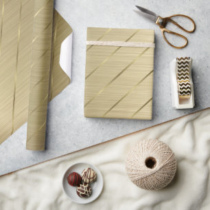 Gold Metallic Gold Striped Cadeaupapier