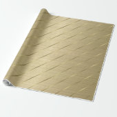 Gold Metallic Gold Striped Cadeaupapier (Uitgerold)