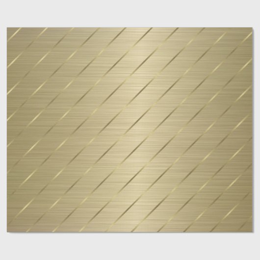 Gold Metallic Gold Striped Cadeaupapier (Vlak)