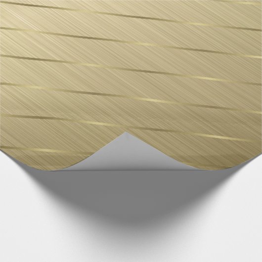Gold Metallic Gold Striped Cadeaupapier (Hoek)