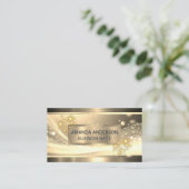 Gold Metallic | Golden Boke Sparkle Visitekaartje (Staand voorkant)