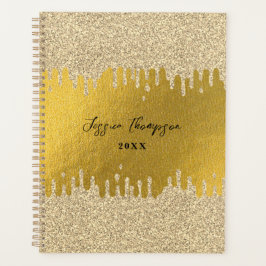 Gold Metallic Golden Drids Signature Script Planner