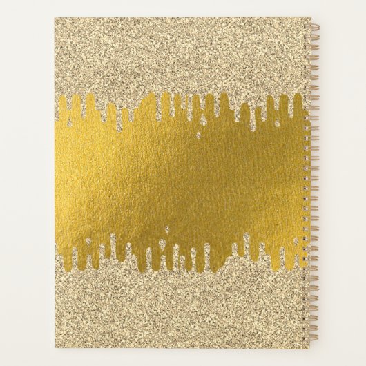 Gold Metallic Golden Drids Signature Script Planner (Achterkant)