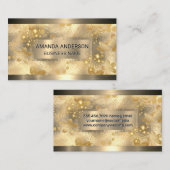 Gold Metallic | Golden Leaves en Sparkle Visitekaartje (Voorkant / Achterkant)