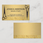 Gold Metallic | Goudvlies | Salon Scissors Visitekaartje (Voorkant / Achterkant)