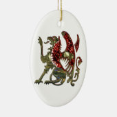 Gold Metallic Griffin Medieval Eagle Lion Keramisch Ornament (Rechts)