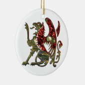 Gold Metallic Griffin Medieval Eagle Lion Keramisch Ornament (Rechts)