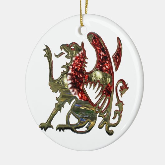 Gold Metallic Griffin Medieval Eagle Lion Keramisch Ornament (Links)