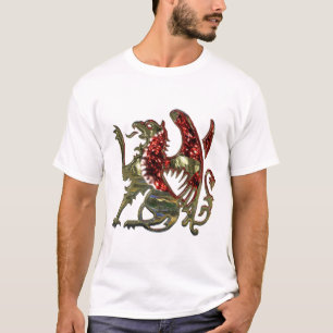 Gold Metallic Griffin Medieval Eagle Lion T-shirt