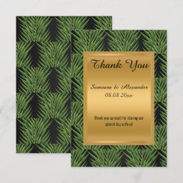 GOLD METALLIC GROENE BOTANISCHE Dankkaart Kaart