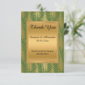 GOLD METALLIC GROENE BOTANISCHE Dankkaart Kaart (Staand voorkant)