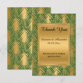 GOLD METALLIC GROENE BOTANISCHE Dankkaart Kaart