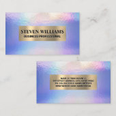 Gold Metallic | Holografische Iridescent Pastel-Fo Visitekaartje (Voorkant / Achterkant)
