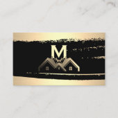 Gold Metallic Homes Logo | Monogram Visitekaartje (Voorkant)