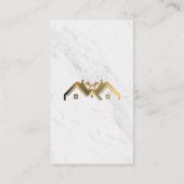 Gold Metallic House Logo | Marmer Visitekaartje (Achterkant)
