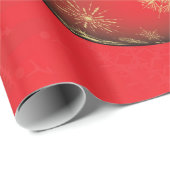 Gold Metallic kerstballen Decoraties Cadeaupapier (Rol Hoek)