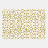Gold Metallic kerststaren Pattern Yellow Inpakpapier Vel (Voorkant 2)