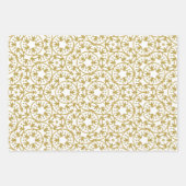Gold Metallic kerststaren Pattern Yellow Inpakpapier Vel (Voorkant)