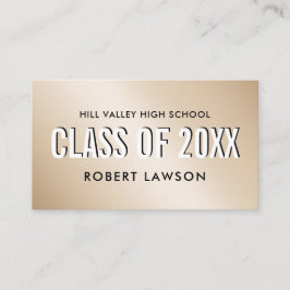 Gold Metallic Klasse Afstuderen Naam Social Icon Visitekaartje