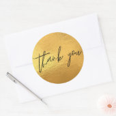 Gold Metallic kleuren Hartelijk dank Ronde Sticker (Envelop)