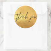 Gold Metallic kleuren Hartelijk dank Ronde Sticker (Tas)