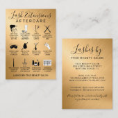 Gold Metallic Lash Extensions Aftercare Icon Visitekaartje (Voorkant / Achterkant)