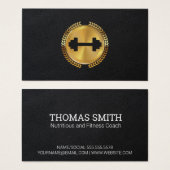 Gold Metallic Leaf Seal | Leder | Pictogram Dumbbe Visitekaartje (Voorkant /achterkant)