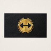 Gold Metallic Leaf Seal | Leder | Pictogram Dumbbe Visitekaartje (Voorkant)