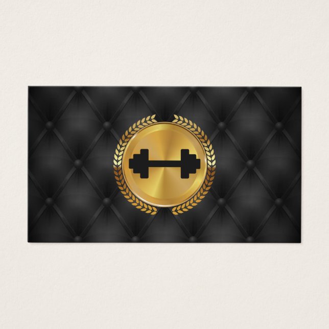 Gold Metallic Leaf Seal | Oplossing | Dumbbell Visitekaartje (Voorkant)