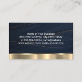 Gold Metallic lijnen donkerblauwe achtergrond Visitekaartje (Achterkant)