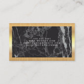 Gold Metallic Lijst | Zwarte marmer Visitekaartje (Achterkant)